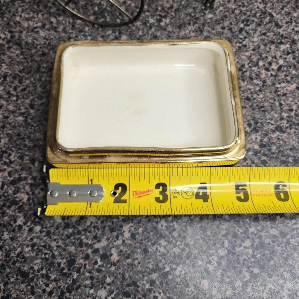 Vintage MCM Atlas Satin Gold Wagon Cart Candy Dish Nut Server Ashtray Caddy Gold